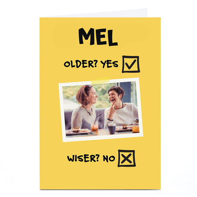 Personalised Emotional Rescue Photo Card - Older and Wiser?
