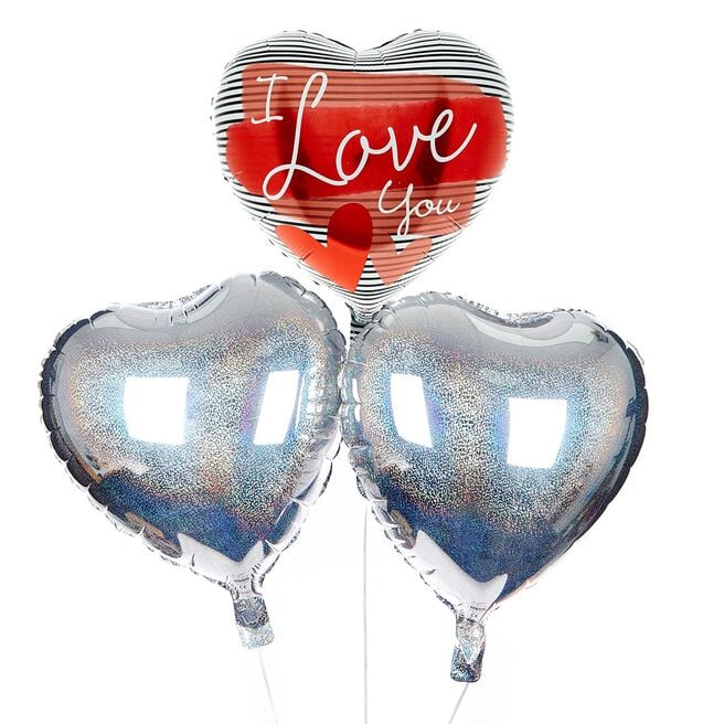 I Love You Heart Balloon Bouquet - DELIVERED INFLATED!