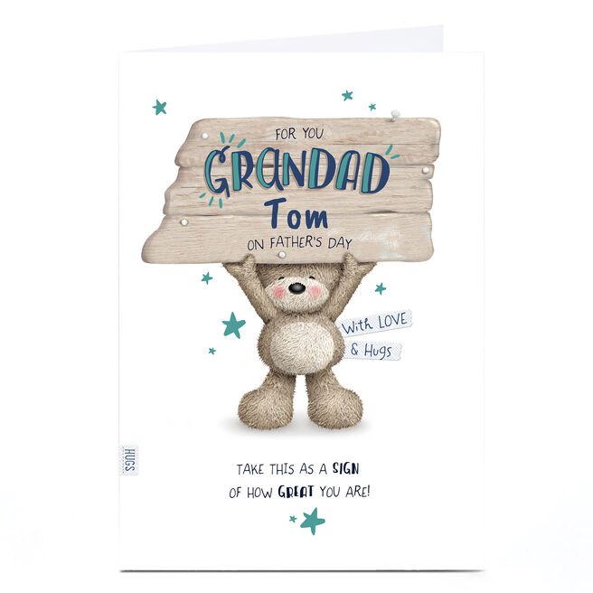 Personalised Father's Day Card - To My Grandad, Hugs Bear