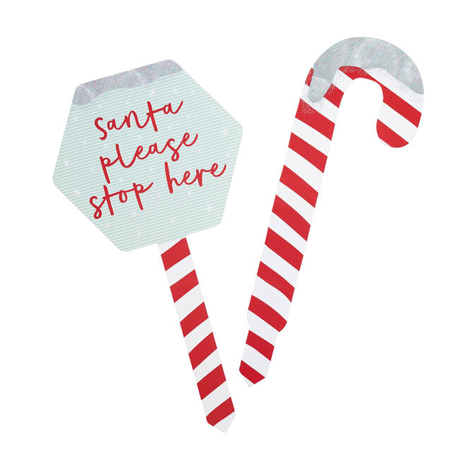 Candy Cane Garden Signs - Pack of 2
