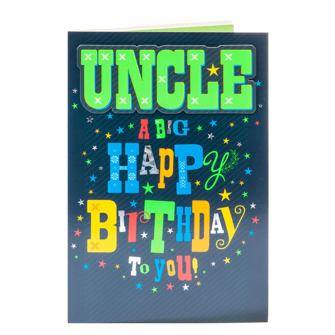 Birthday Card - Uncle A Big Happy Birthday