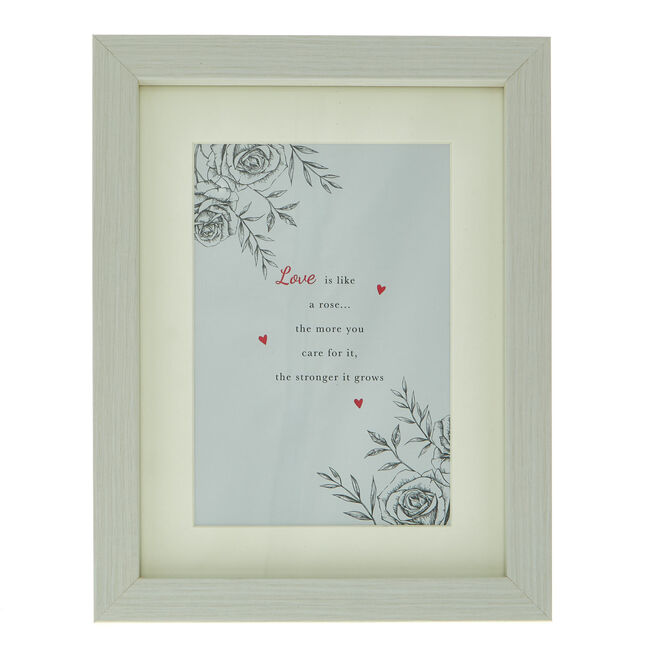 Love Is Like A Rose Framed Wall Art