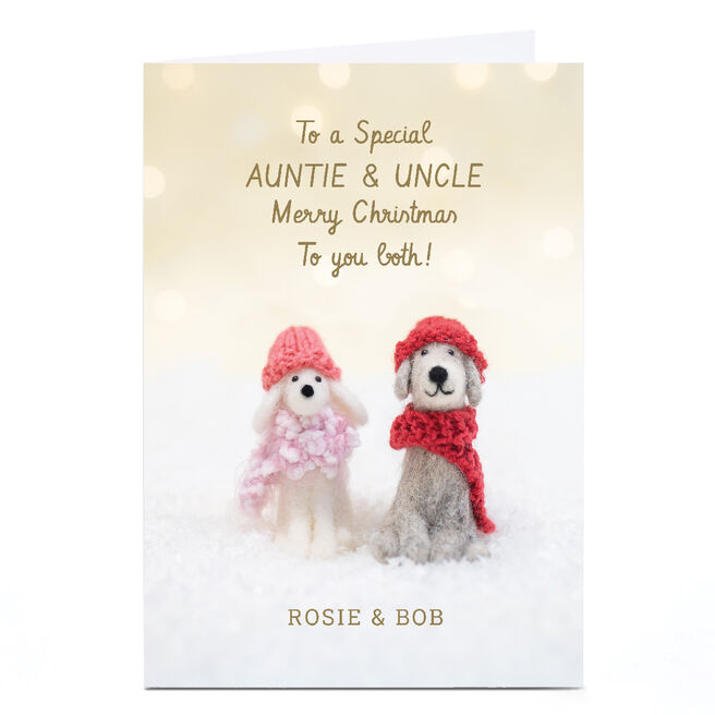 Personalised Lemon and Sugar Christmas Card - Dogs in Jumpers, Special Auntie & Uncle