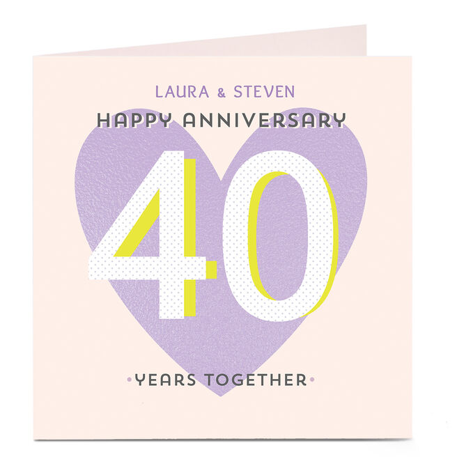 Personalised Anniversary Card - Purple Years Together