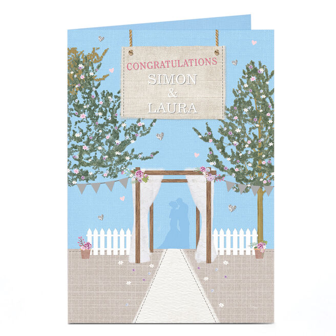 Personalised Wedding Card - Outdoor Wedding Scene