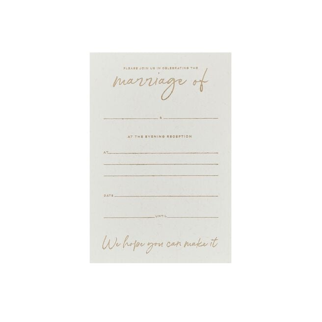 Gold Evening Reception Invitations - Pack of 20