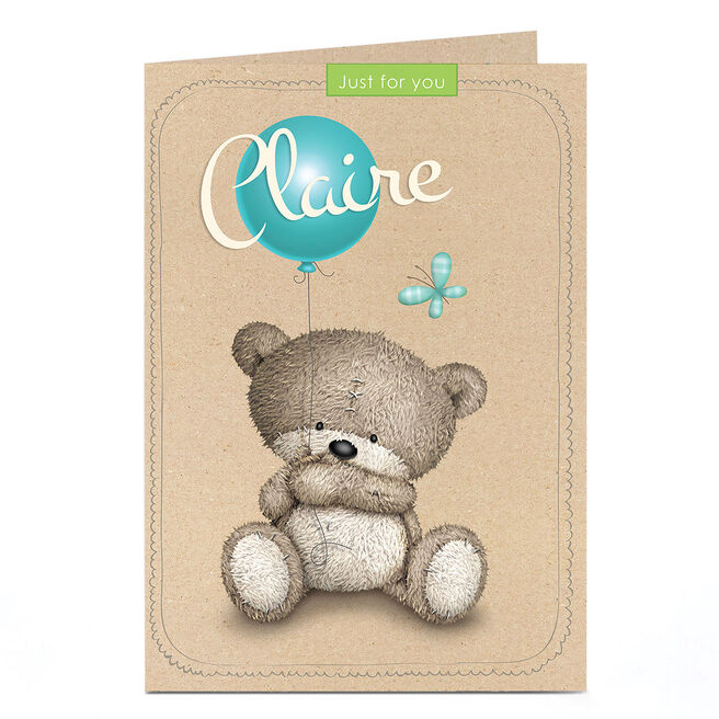 Personalised Hugs Bear Card - Just For You, Balloon