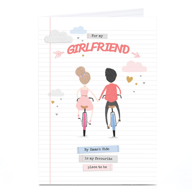Personalised Card - For My Girlfriend, Bicycles