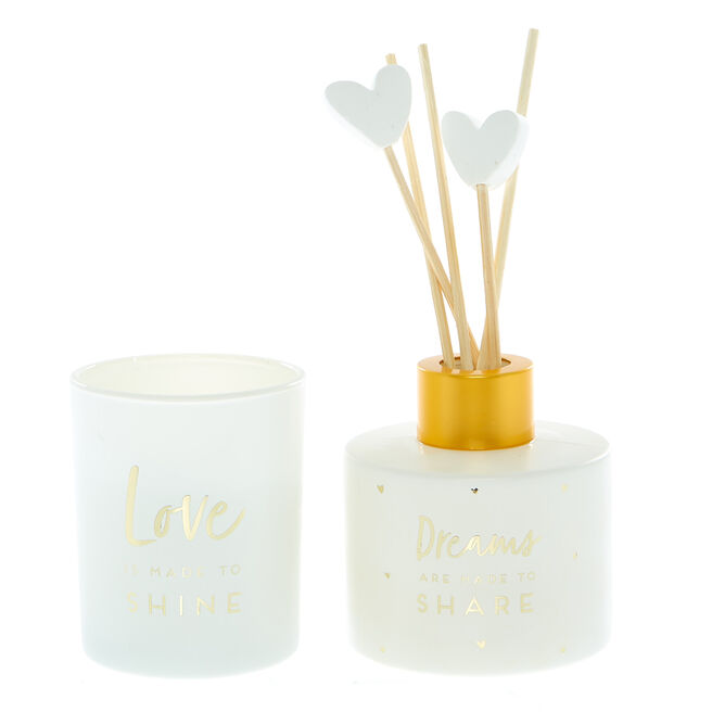 Two Hearts Diffuser Candle Set