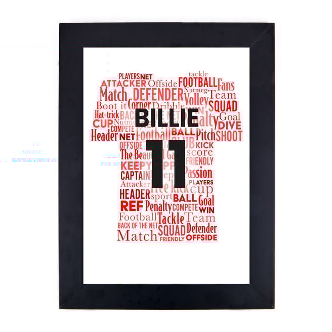 Personalised Footballer Name Print, Red