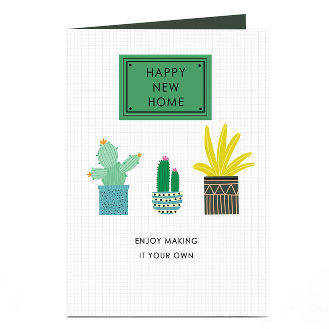 Personalised Card - Happy New Home with Plants 