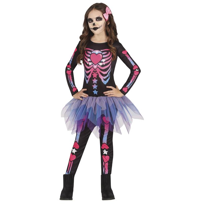 Pink Skeleton Children's Fancy Dress Costume 