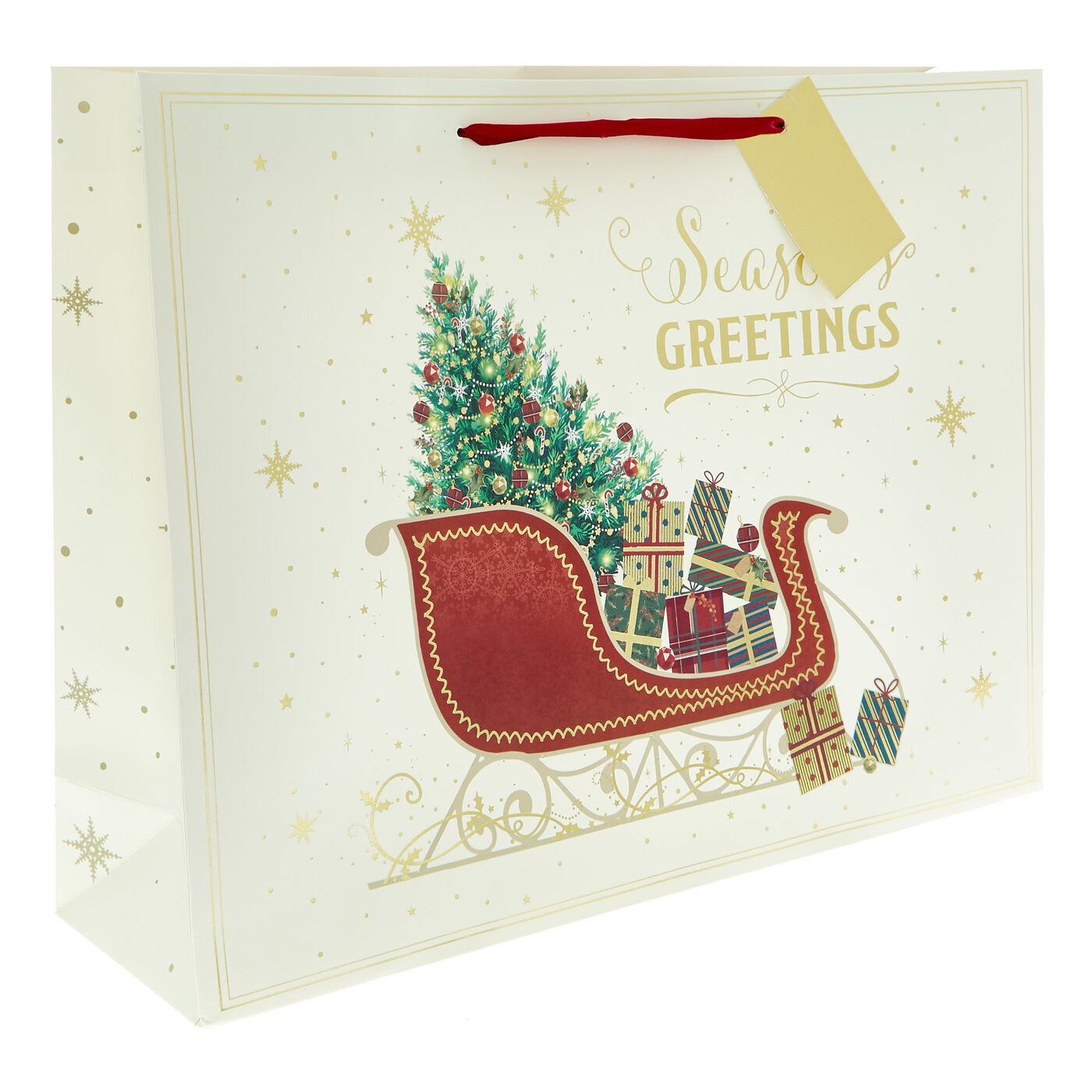Buy ExtraLarge Landscape Traditional Sleigh Christmas Gift Bag for GBP