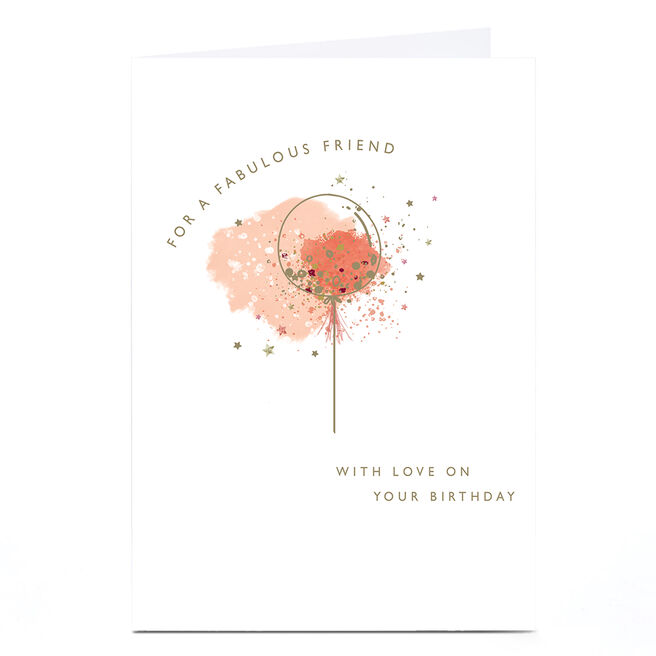 Personalised Birthday Card - Sparkle Balloon, Fabulous Friend