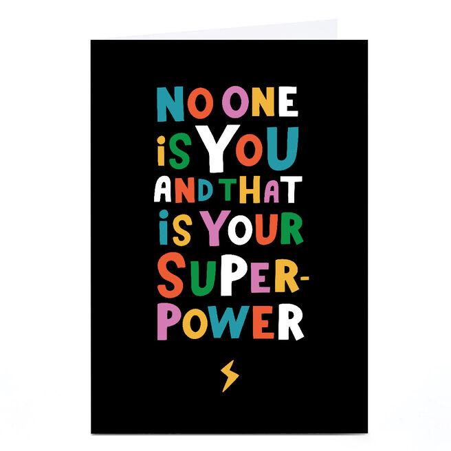 Personalised Ebony Newton Card - Superpower