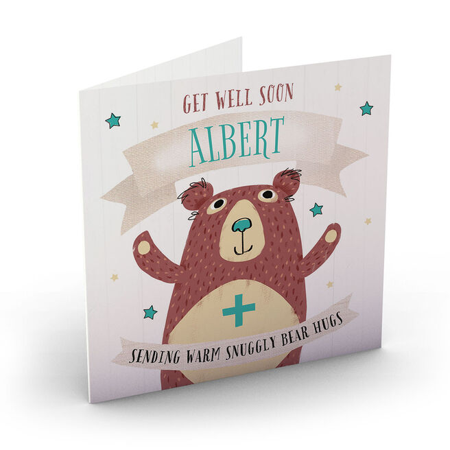 Personalised Get Well Soon Card - Bear Hugs