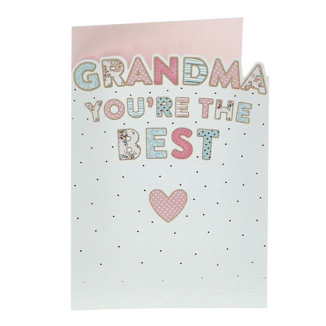 Grandma You're The Best Patchwork Mother's Day Card