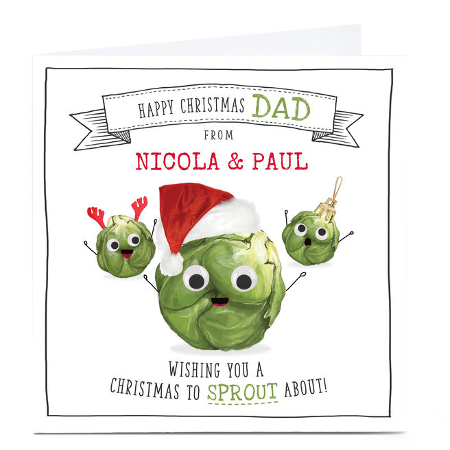 Personalised Christmas Card - A Christmas To Sprout About Dad
