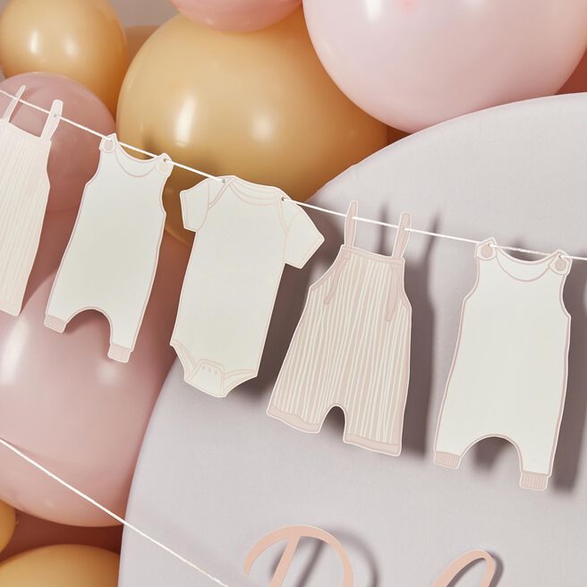 Pink Babygrow Card Garland 2.5m