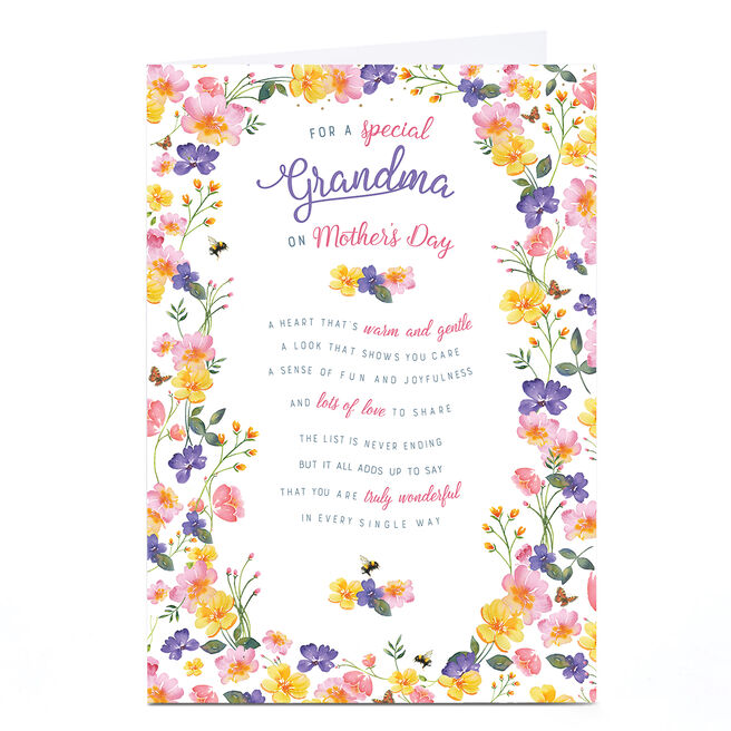 Personalised Mother's Day Card - Special Grandma Poem