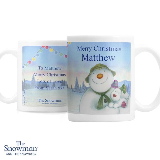 Personalised Traditional The Snowman & the Snowdog Mug