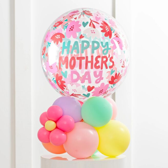 Floral Brights Mother's Day Air-Filled Balloon Stack - Delivered Inflated!
