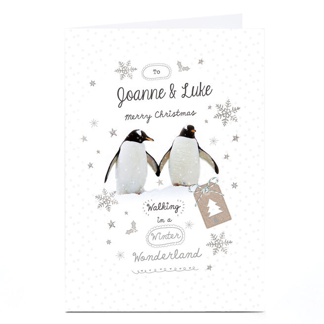 Personalised Christmas Card - Penguin Couple