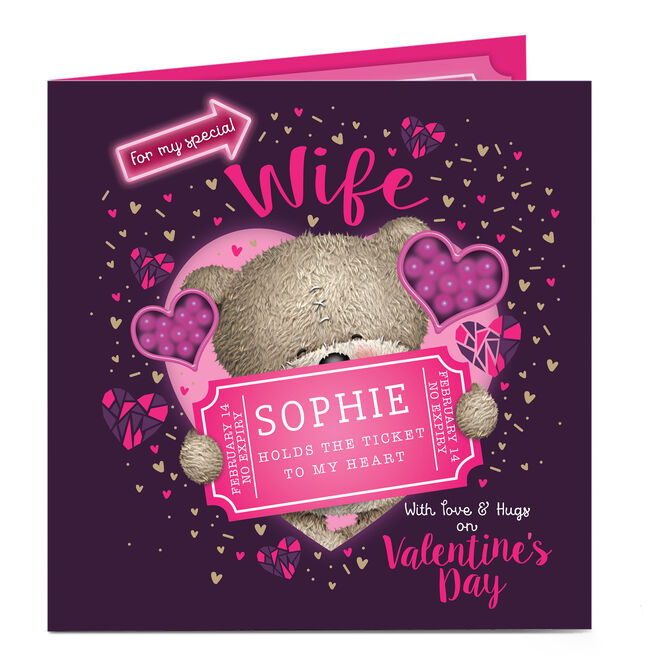 Personalised Valentine's Card - Ticket To My Heart Wife