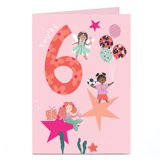 6th Birthday Card - Totally Magical Girls