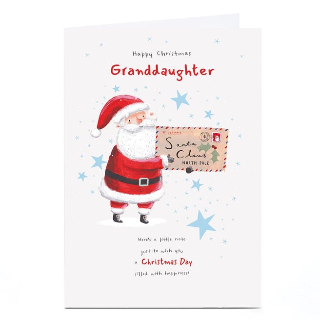 Personalised Christmas Card - Letter From Santa, Granddaughter