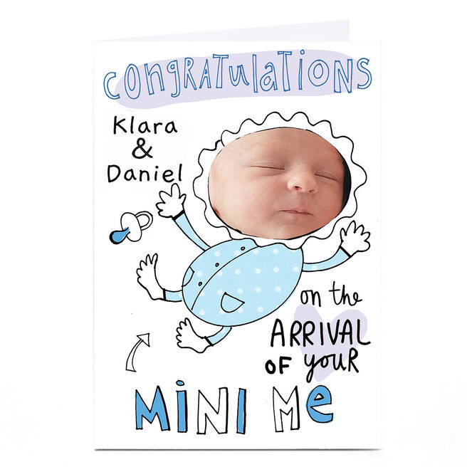 Photo Lindsay Loves To Draw New Baby Card - Mini Me, Blue 