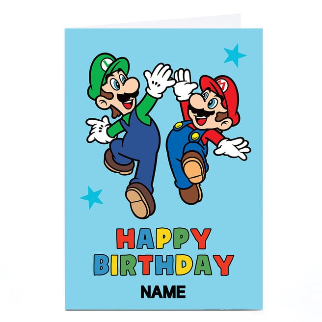 Personalised Birthday Card - Supermario, Any Name