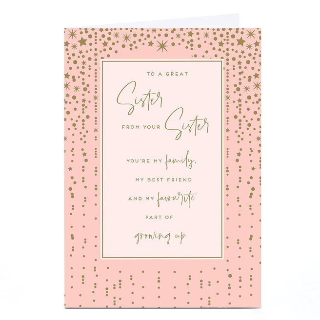 Personalised Birthday Card - My Favourite Part of Growing Up, Sister From Sister