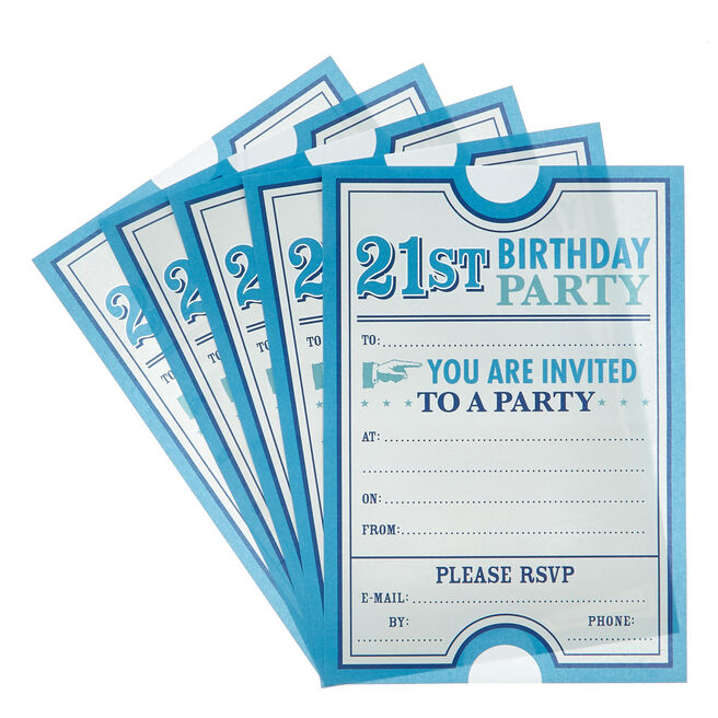 21st Birthday Party Invitations - Pack Of 20