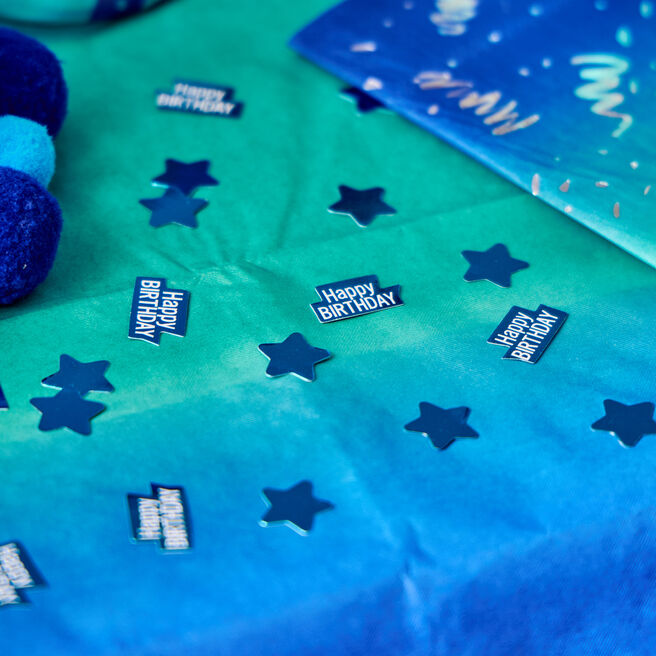 Happy Birthday Blue Table Confetti