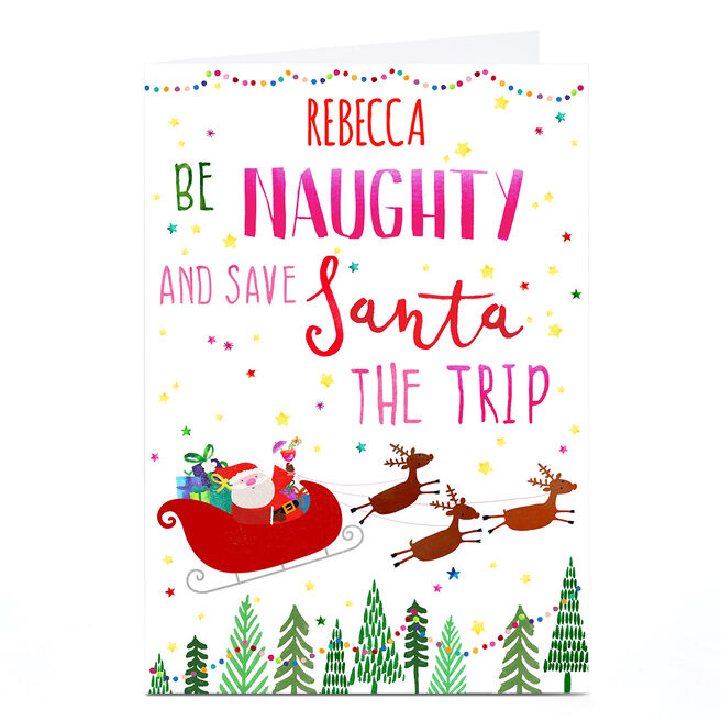 Personalised Nik Golesworthy Christmas Card - Be Naughty