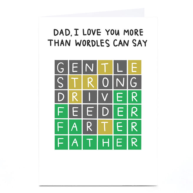 Personalised Blue Kiwi Father's Day Card - Dad, Wordles 