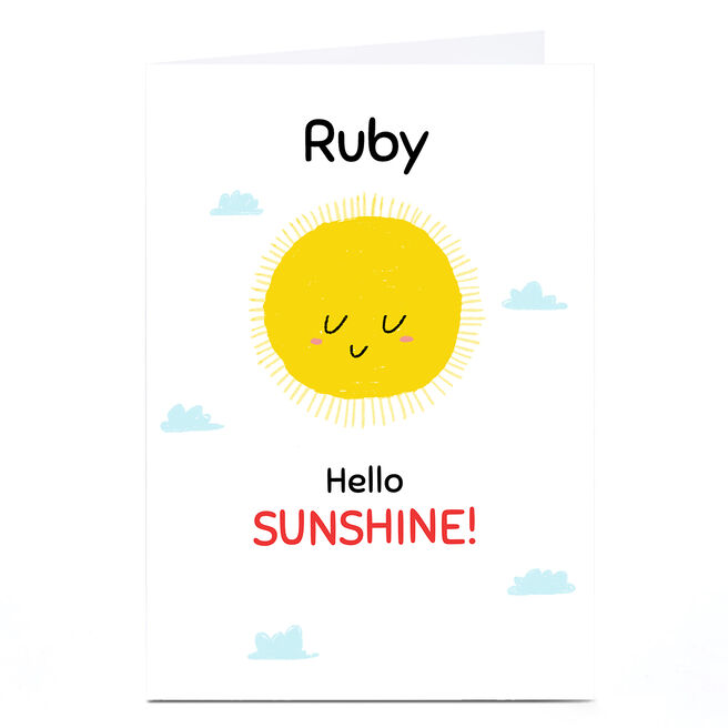 Personalised Hew Ma New Baby Card - Hello Sunshine 