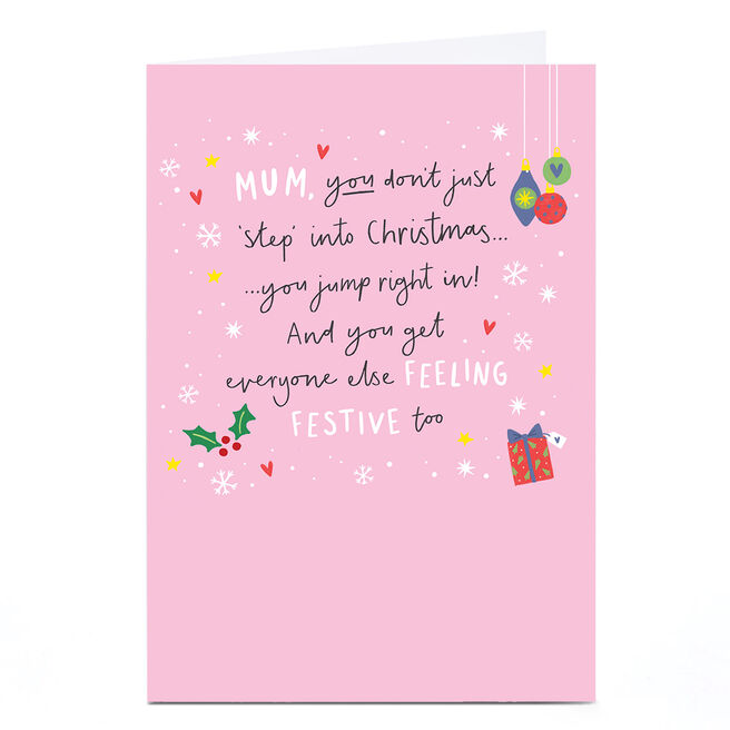 Christmas Card - Don't Step Jump Into Christmas, Mum