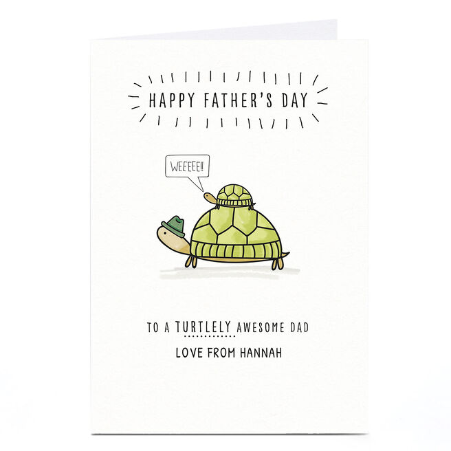 Personalised Father's Day Card - Turtlely Awesome