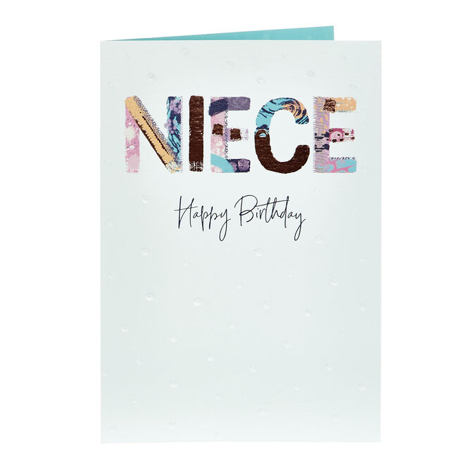 Birthday Card - Niece Contemporary Text