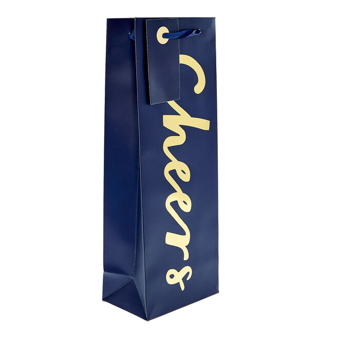 Blue & Gold Cheers Bottle Bag