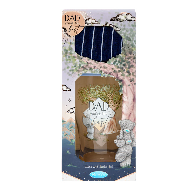 Dad You Are The Best Tatty Teddy Pint Glass & Socks