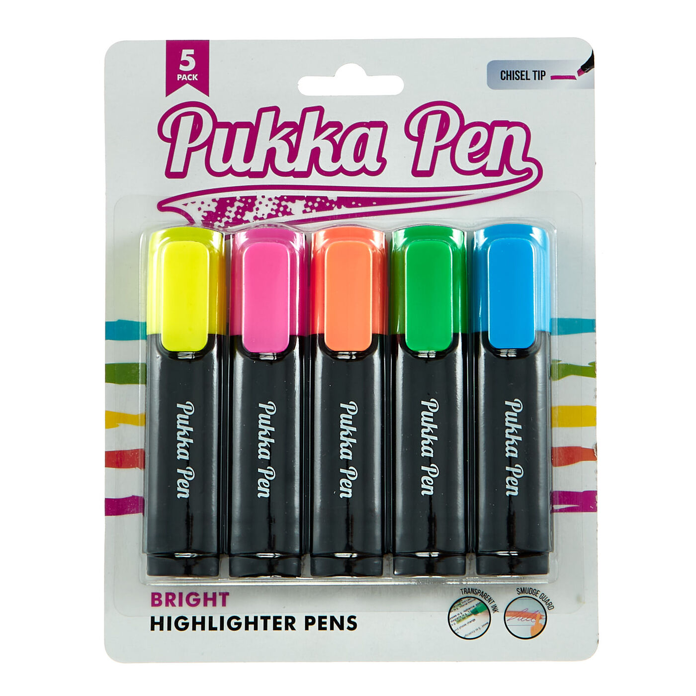Buy Pukka Pen Highlighter Pens Pack of 5 for GBP 3.99 Card Factory UK