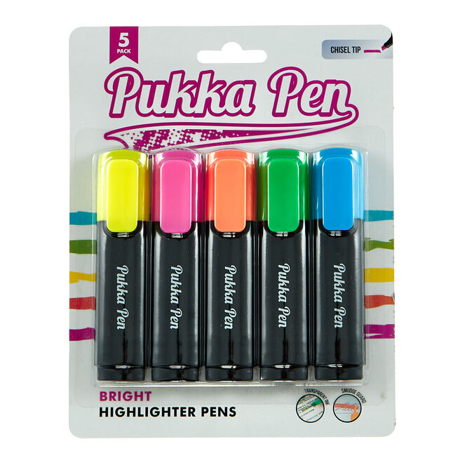 Pukka Pen Highlighter Pens - Pack of 5