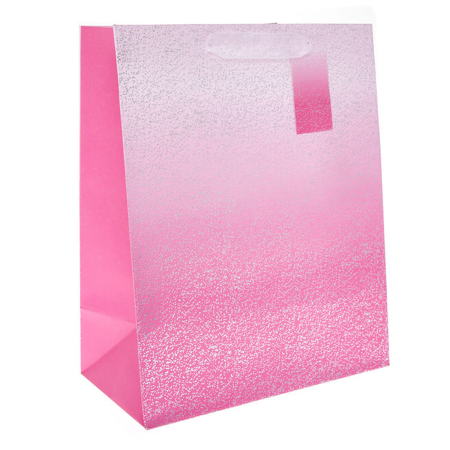 Shimmering Pink Ombre Large Portrait Gift Bag