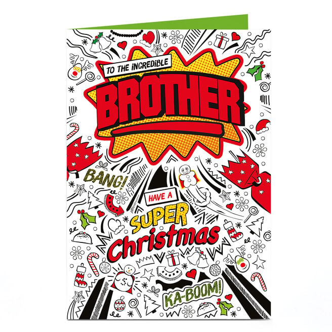 Christmas Personalised Card - SUPER Christmas Brother