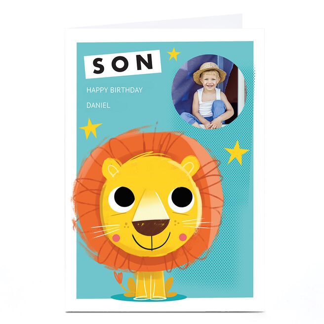 Photo Hello Munki Birthday Card - Son Lion