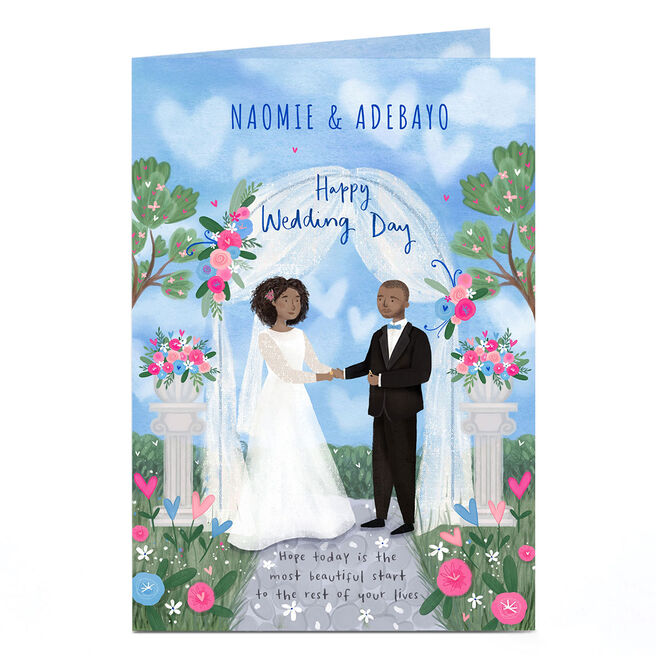 Personalised Bride & Groom Beautiful Start Wedding Card