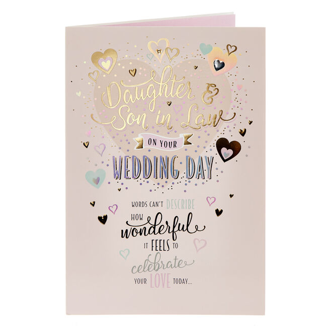 Daughter & Son In Law Celebrate Love Wedding Card